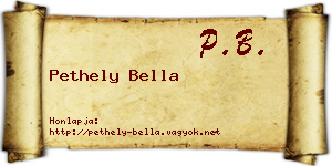 Pethely Bella névjegykártya